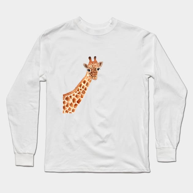 Watercolor Giraffe Long Sleeve T-Shirt by Harpleydesign